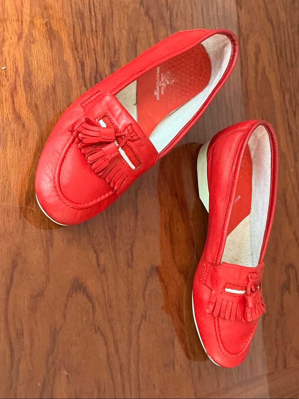 Red Tassel Loafers Women's Slip-On Shoes